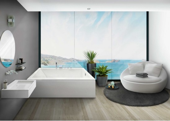 Bañera sin hidromasaje rectangular con faldón BARCELONA