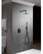 Conjunto baño empotrado completo serie OLIMPIA negro mate/ oro rosa-ambiente