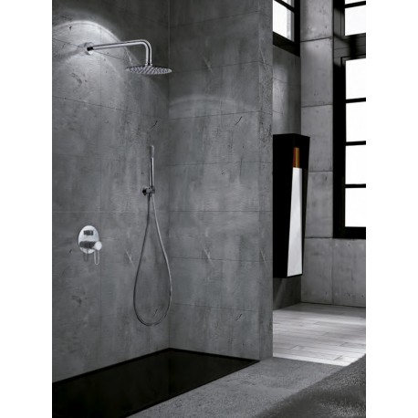 Conjunto baño empotrado completo serie MILAN cromo pared-ambiente