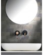 Conjunto monomando empotrado lavabo serie MILAN negro mate/ oro rosa-ambiente