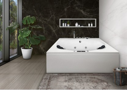 Bañera de hidromasaje cuadrada con faldones KYONA