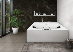 Bañera de hidromasaje cuadrada con faldones KYONA