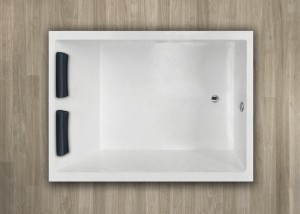 Bañera sin hidromasaje rectangular con reposacabezas BARCELONA interiores