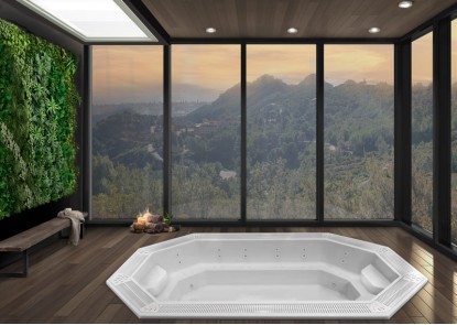 Spa 12 plazas octogonal con rebosadero mod. 12040, empotrado