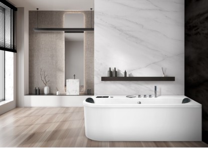 Bañera de hidromasaje angular derecha con faldón CORINTO