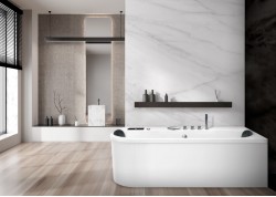 Bañera de hidromasaje angular derecha con faldón CORINTO