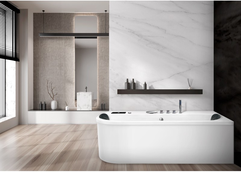Bañera de hidromasaje angular derecha con faldón CORINTO