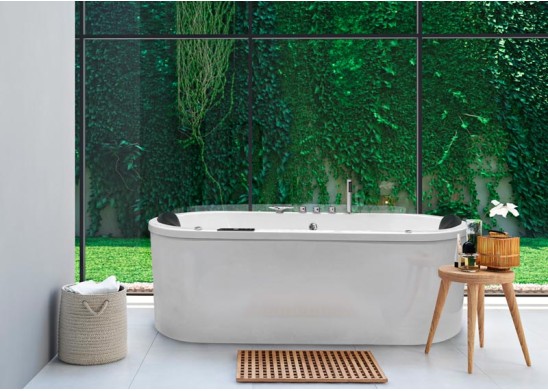 Bañera de hidromasaje ovalada con faldón VIENA