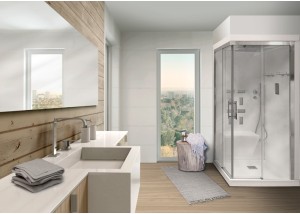 Cabina cuadrada CRETA blanca