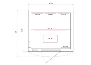 Sauna InfrarrojosSI-2030, dimensiones
