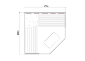 Medidas de la sauna de infrarrojos SI-3000C 3-4 plazas