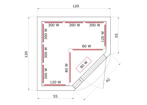 Sauna Infrarrojos SI-2030C, dimensiones