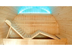 Sauna exteriorSE-6020, detalle de banco reclinable