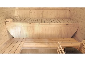 Sauna exterior SE-6020, detalle de triple banco de doble altura