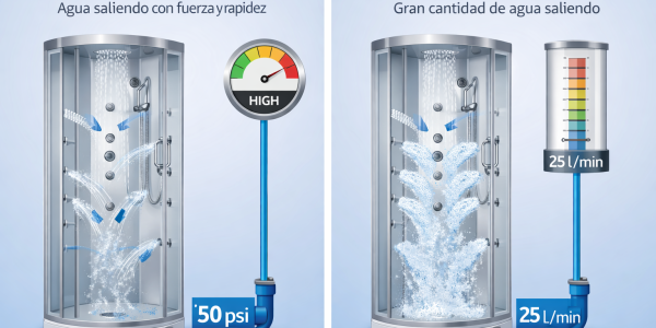 Presión y caudal para una cabina de hidromasaje