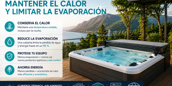 Mini piscina exterior en verano: mantener el calor y limitar la evaporación