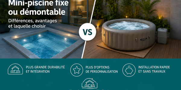 Mini piscina fija vs desmontable: qué conviene según tu espacio, uso y presupuesto
